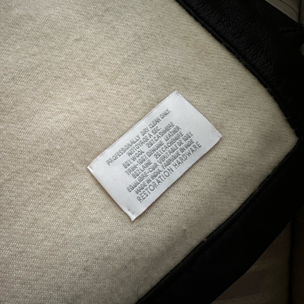 Restoration Hardware Cream and Black Throw Pillow